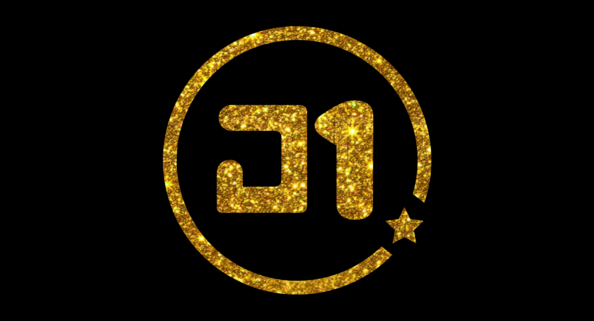Dance1 Circle Logo Golden Sparkle black 1998 x 1080